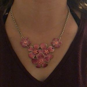 Pink flower necklace